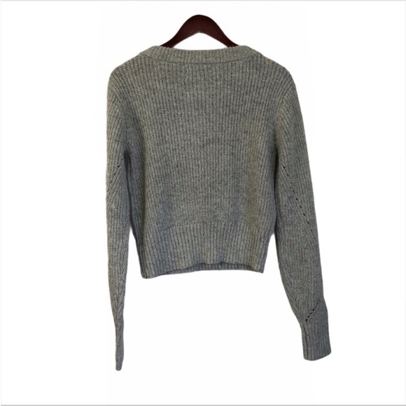 Kendall & Kylie Gray Knit Lace Up Sweater - Picture 6 of 14